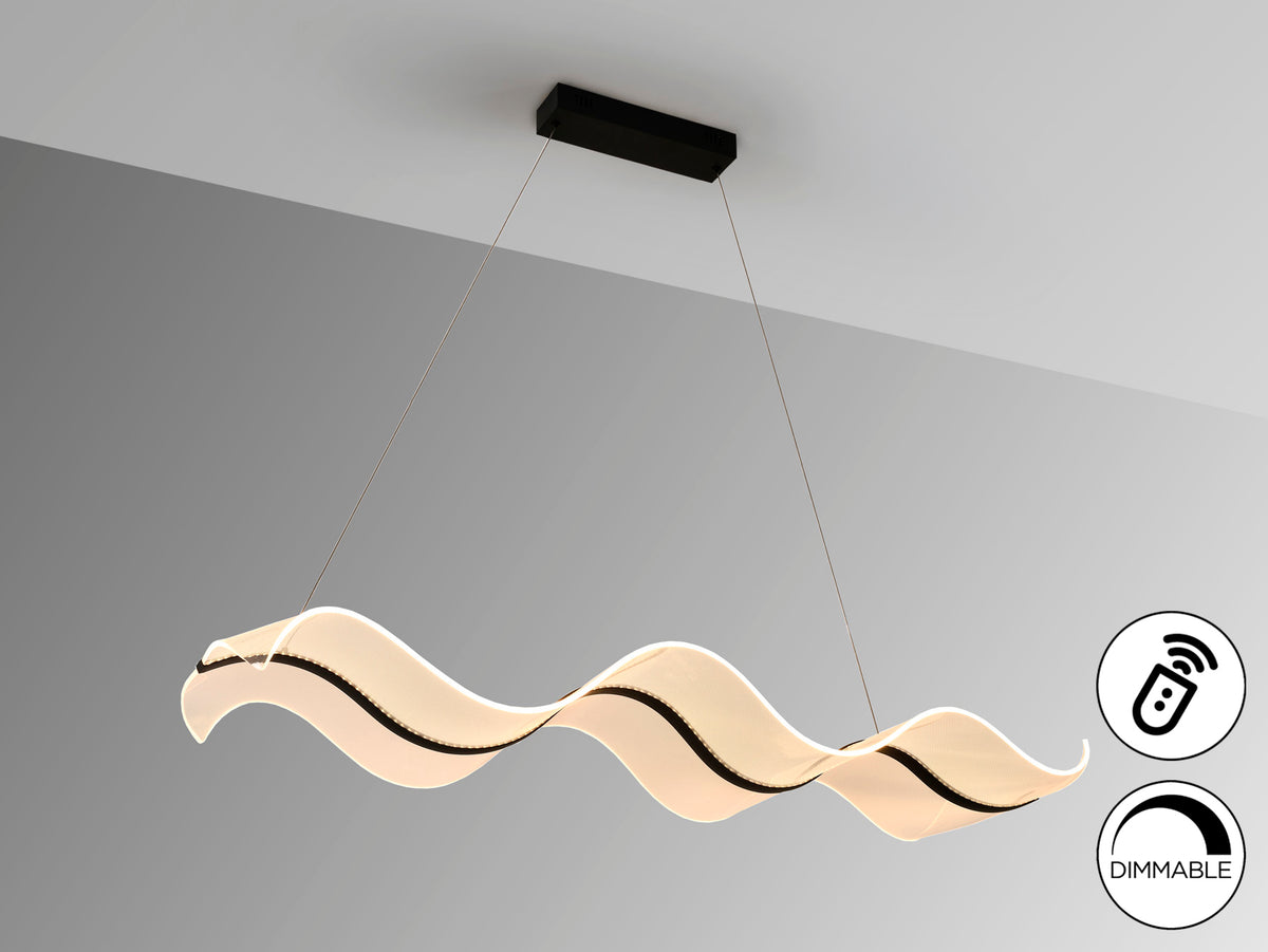 Висяща LED лампа Olas в матово черно – изглед 4