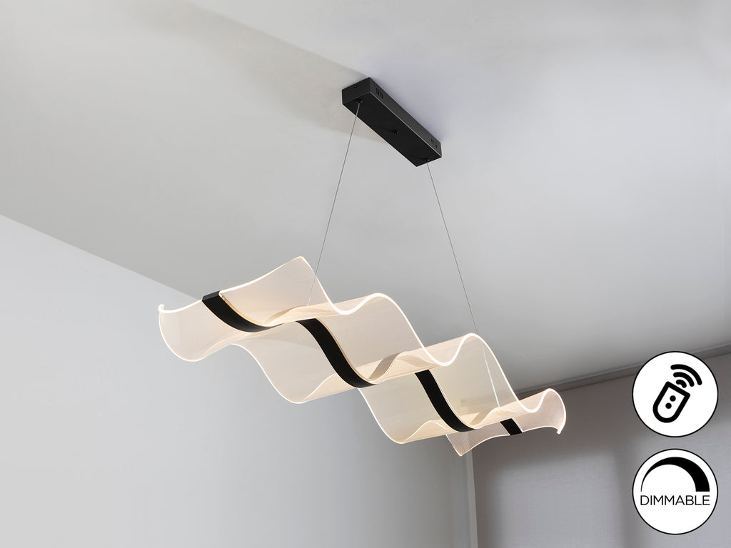 Висяща LED лампа Olas в матово черно – изглед 3