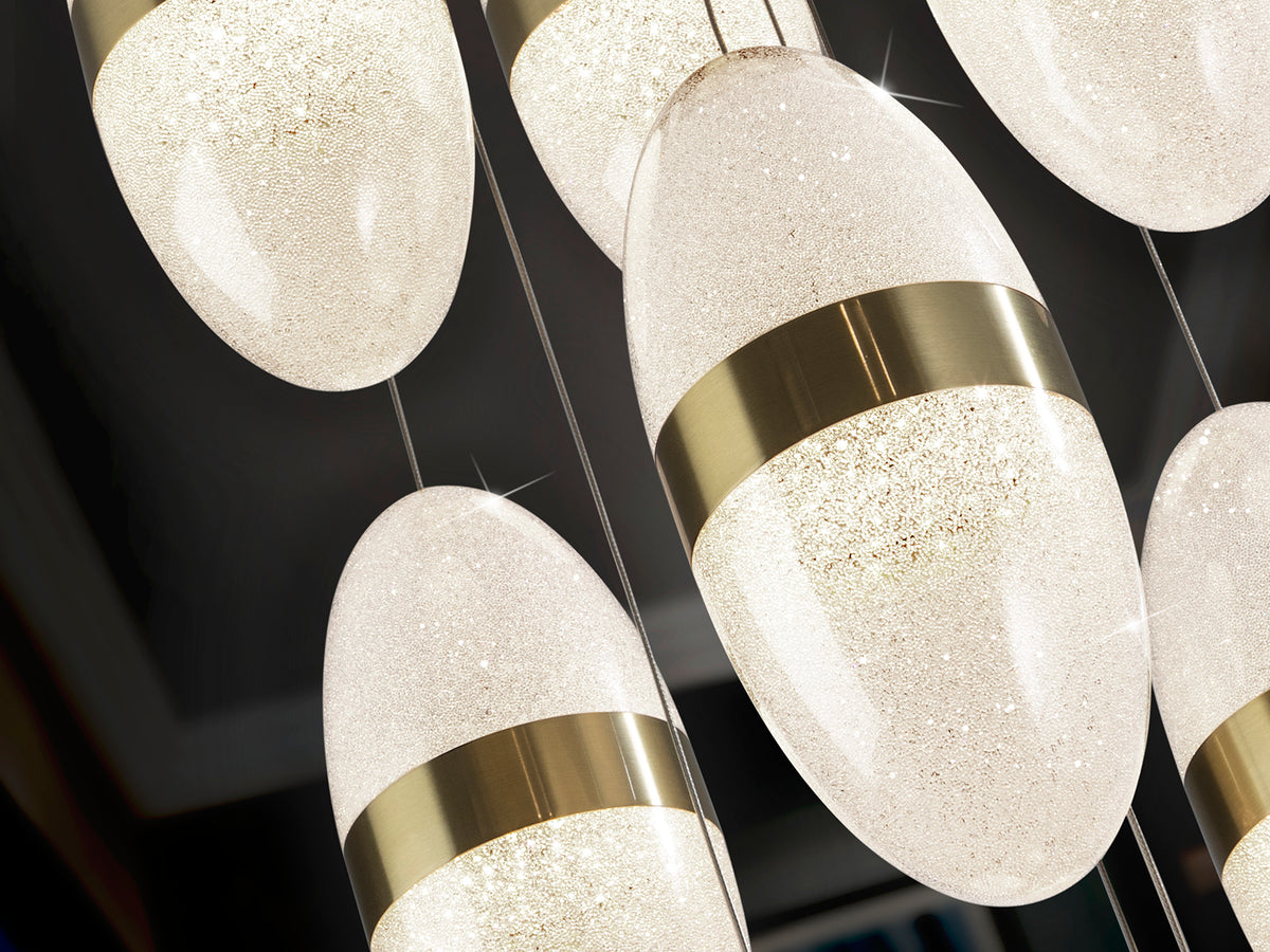 Висяща LED лампа Garden с 9 светлини в черно и злато – изглед 3