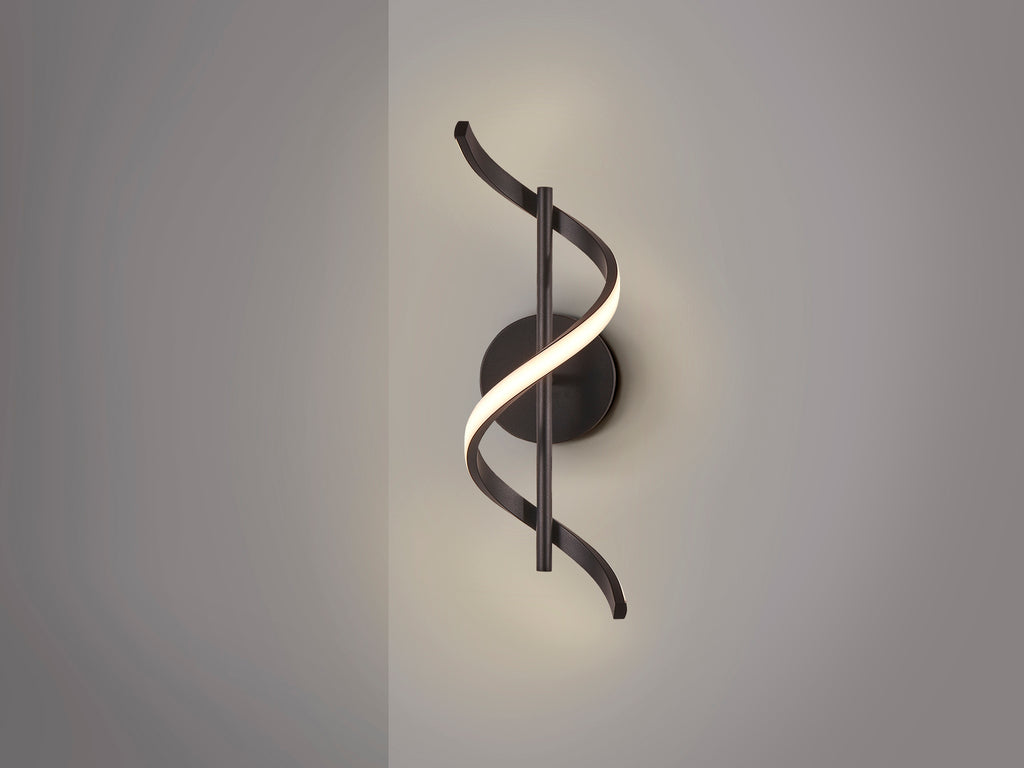Стенна LED лампа Boa в матово черно – изглед 3