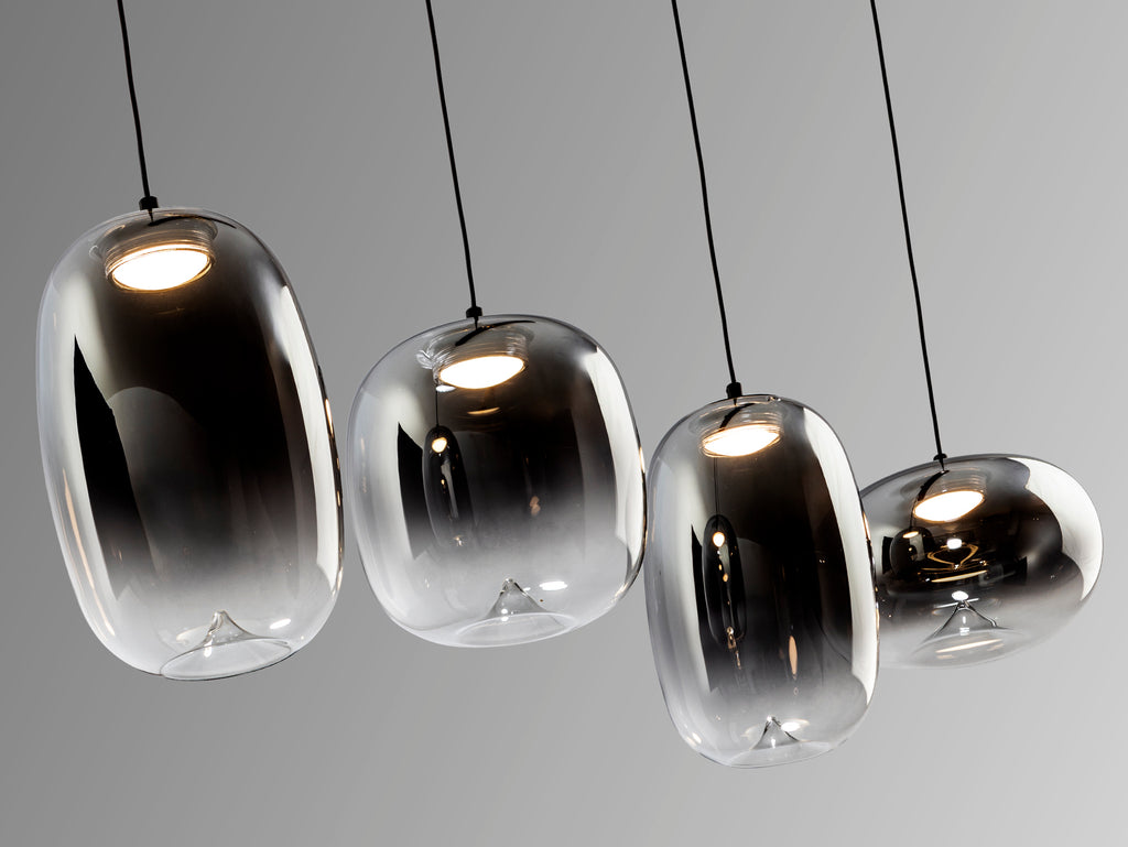 Висяща LED лампа Onice 4L с абажури от опушено стъкло – изглед 5