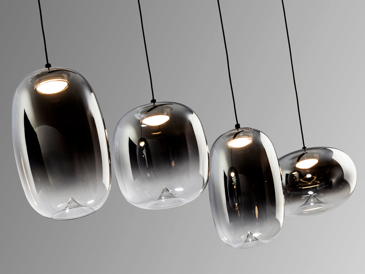 Висяща LED лампа Onice 4L с абажури от опушено стъкло – изглед 5