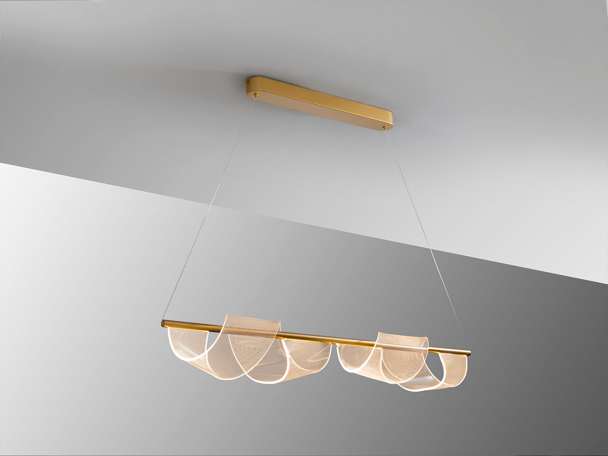Висяща LED лампа Velas в матово злато – изглед 4