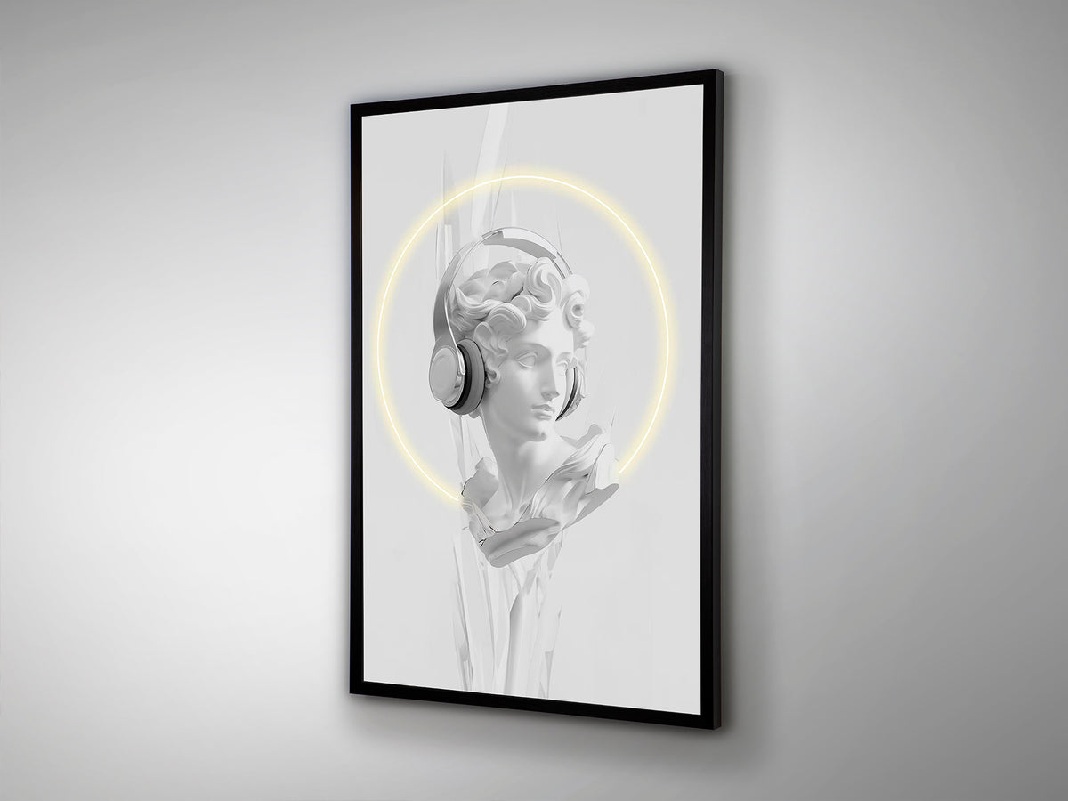LED картина Busto Day с бял бюст със слушалки – изглед 2