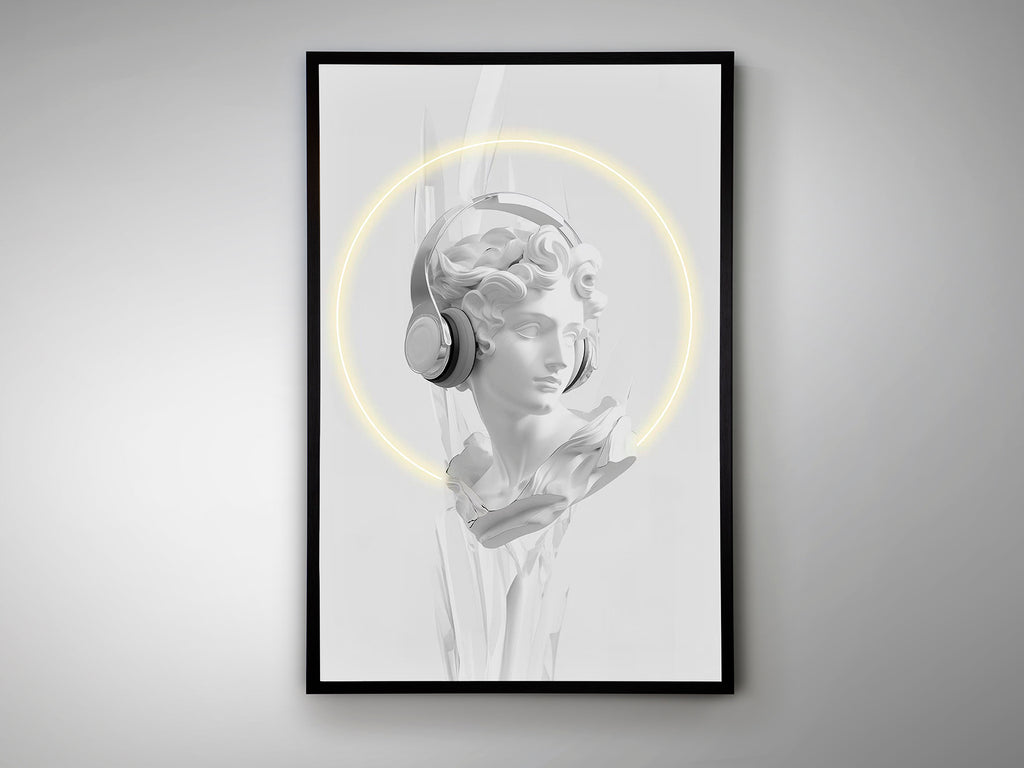LED картина Busto Day с бял бюст със слушалки – изглед 3