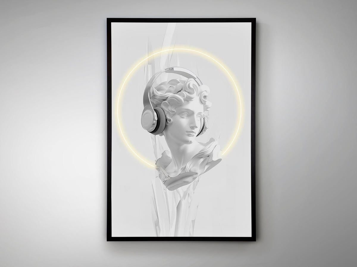 LED картина Busto Day с бял бюст със слушалки – изглед 3