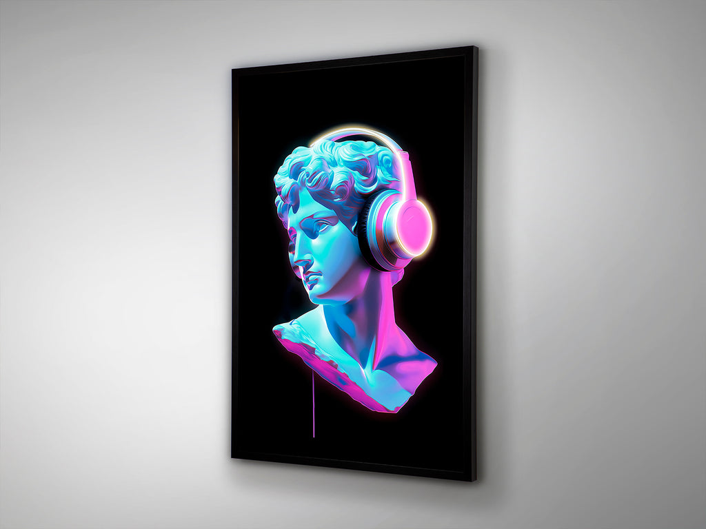 LED картина Busto Night с цветен бюст със слушалки – изглед 2