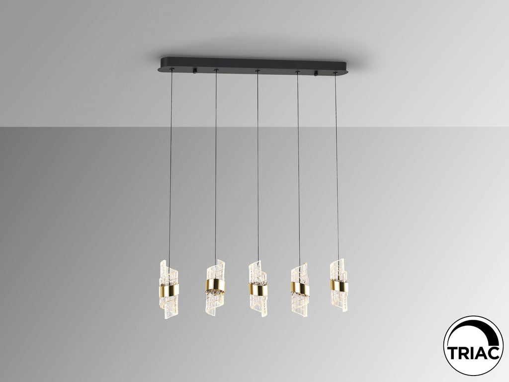 Висяща LED лампа Iliada 5L с 5 спираловидни абажура – изглед 2