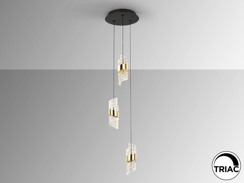 Висяща LED лампа Iliada 3L с 3 спираловидни абажура – изглед 2