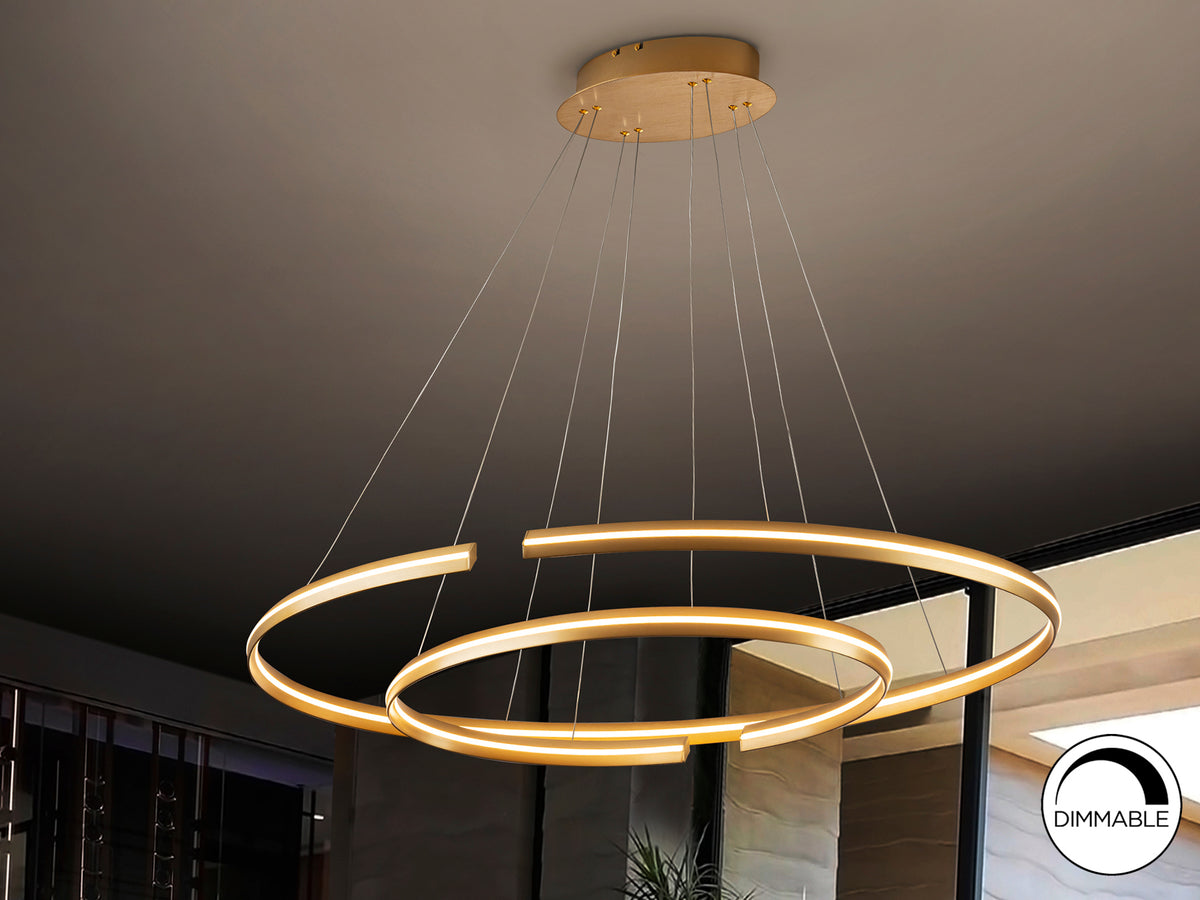 Висяща LED лампа Elipse с две елипси – детайлен изглед