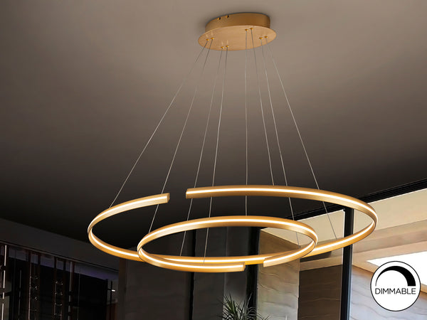 Висяща LED лампа Elipse с две елипси – детайлен изглед