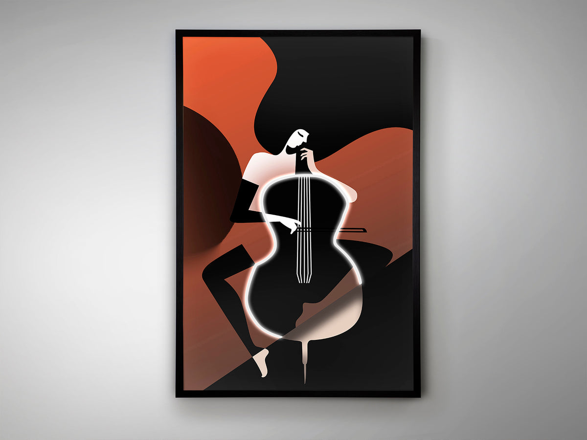 LED картина Violonchelo с дама с виолончело – изглед 2