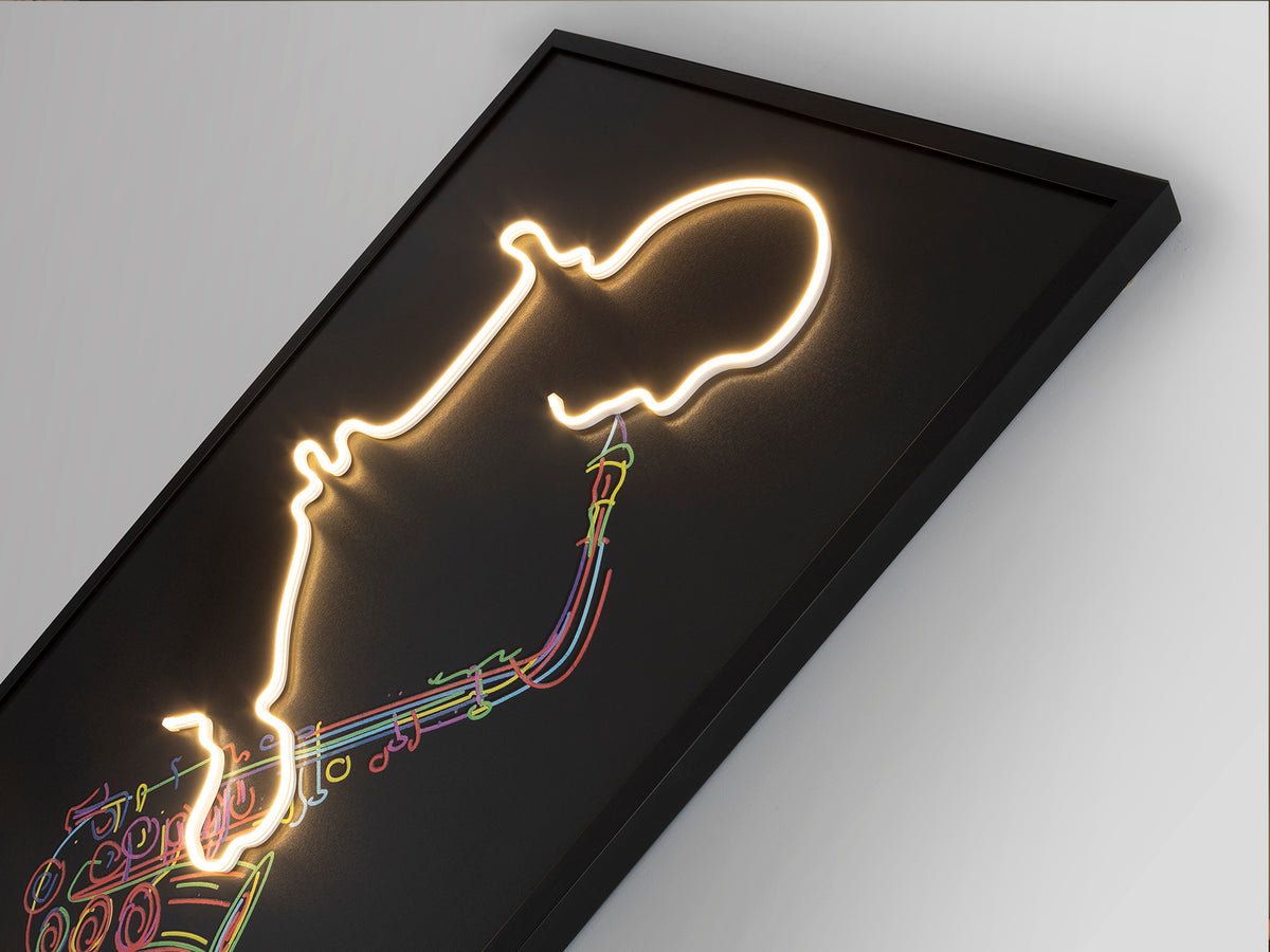 LED картина Saxofón с музикант със саксофон – изглед 2