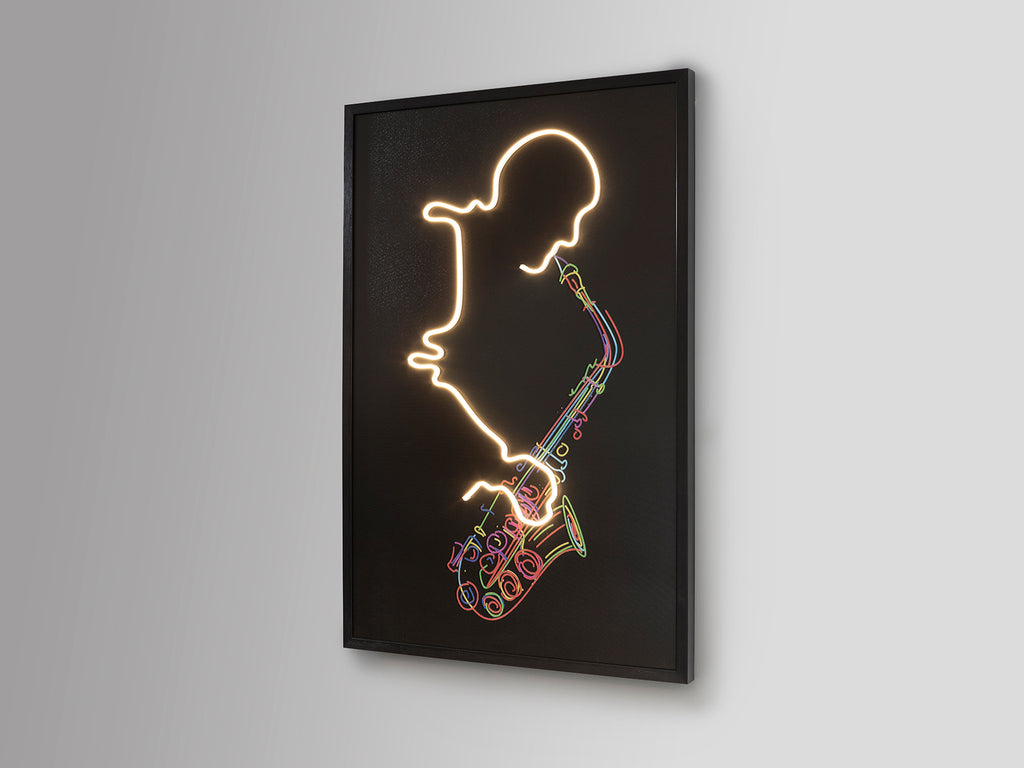 LED картина Saxofón с музикант със саксофон – изглед 3