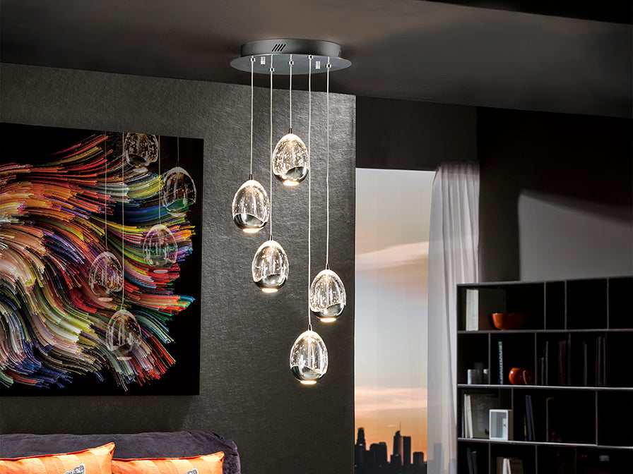 Висяща LED лампа Rocio 5L в златно