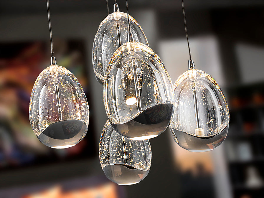 Висяща LED лампа Rocio 5L в златно – изглед 2