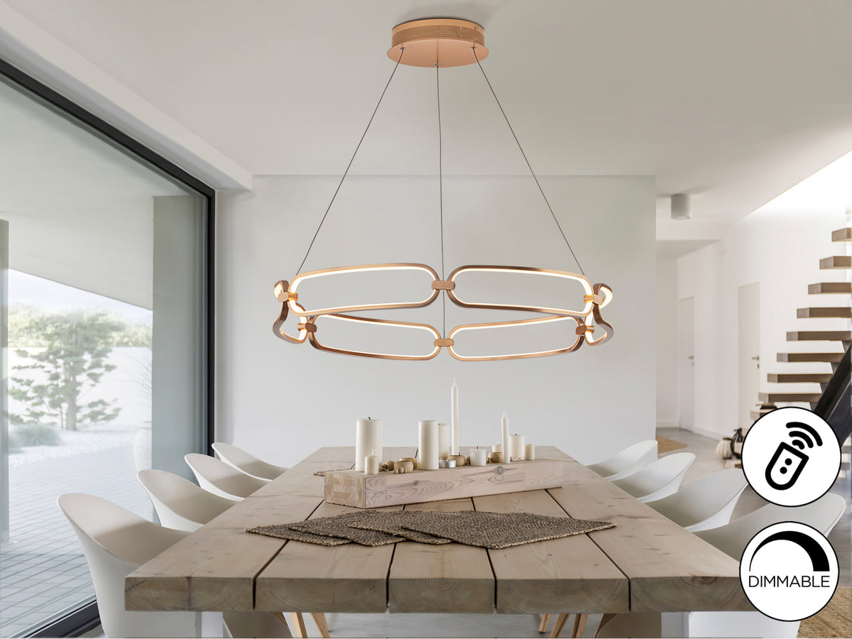 Висяща LED лампа Colette Gold King в розово злато
