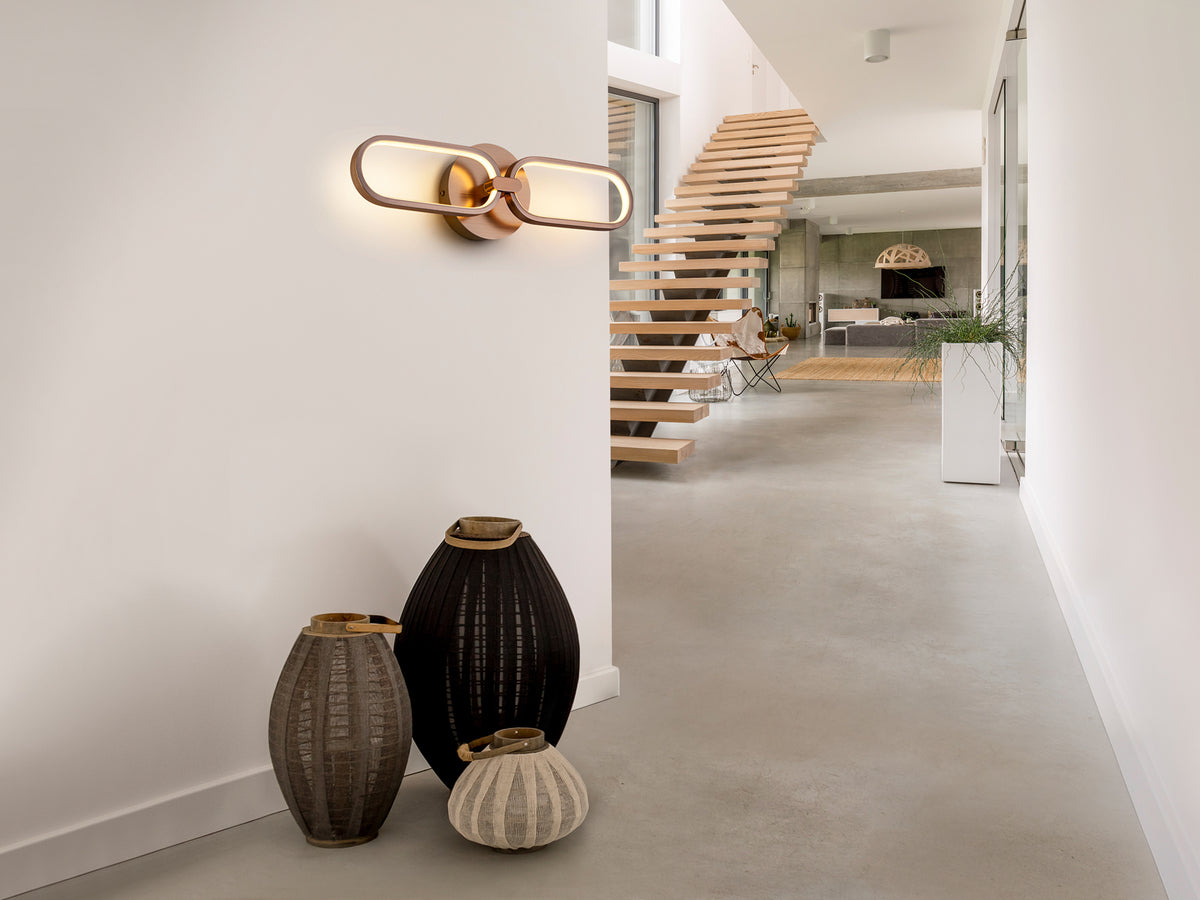 Стенна LED лампа Colette 2L в розово злато