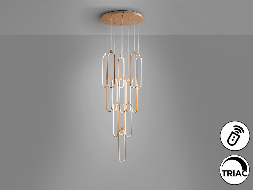 Висяща LED лампа Colette с 14 светлини в розово злато – изглед 6