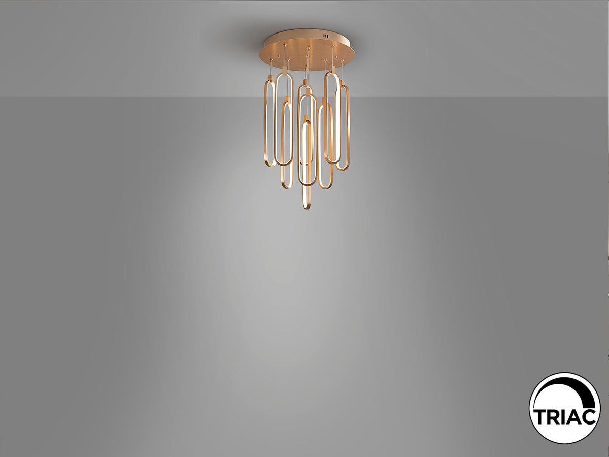 Висяща LED лампа Colette 9L в розово злато – изглед 6