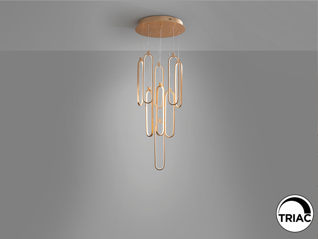 Висяща LED лампа Colette 9L в розово злато – изглед 5