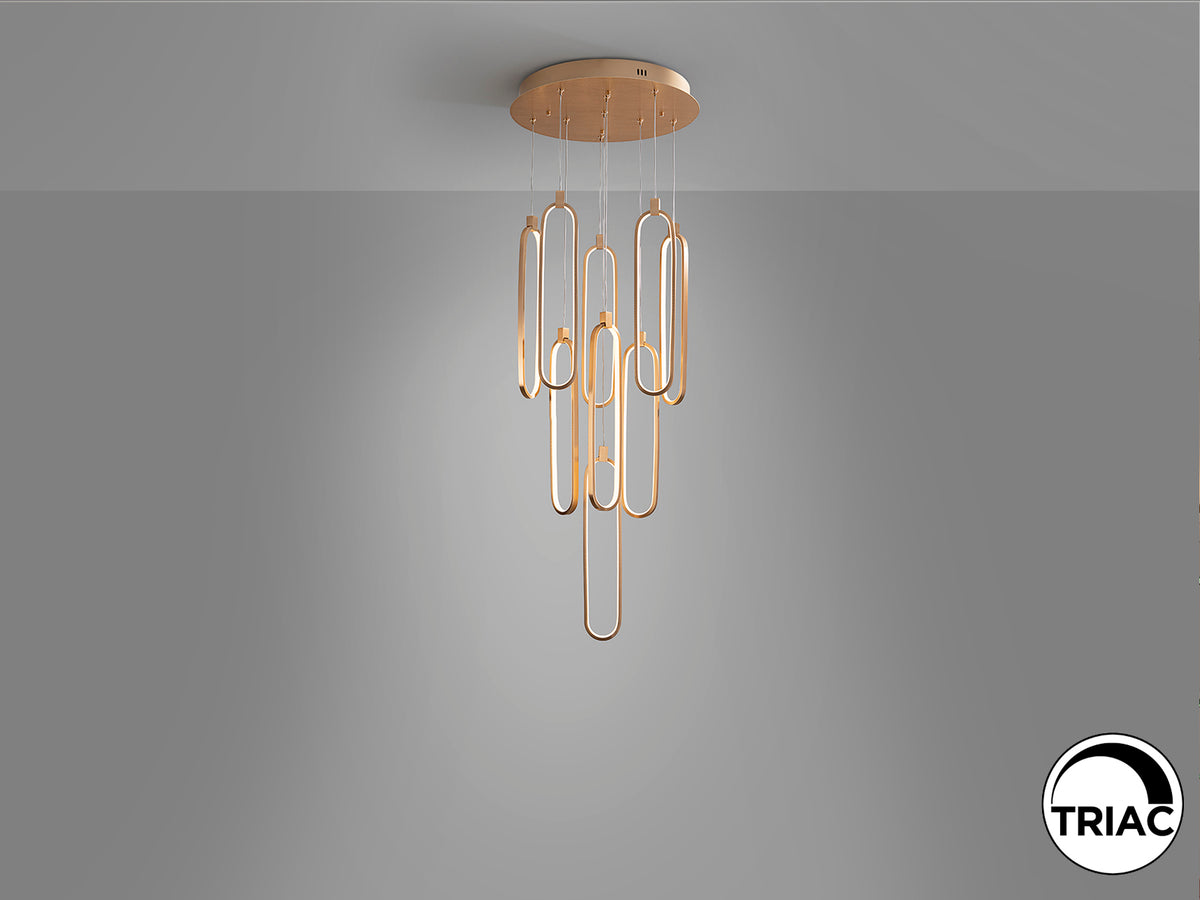 Висяща LED лампа Colette 9L в розово злато – изглед 5