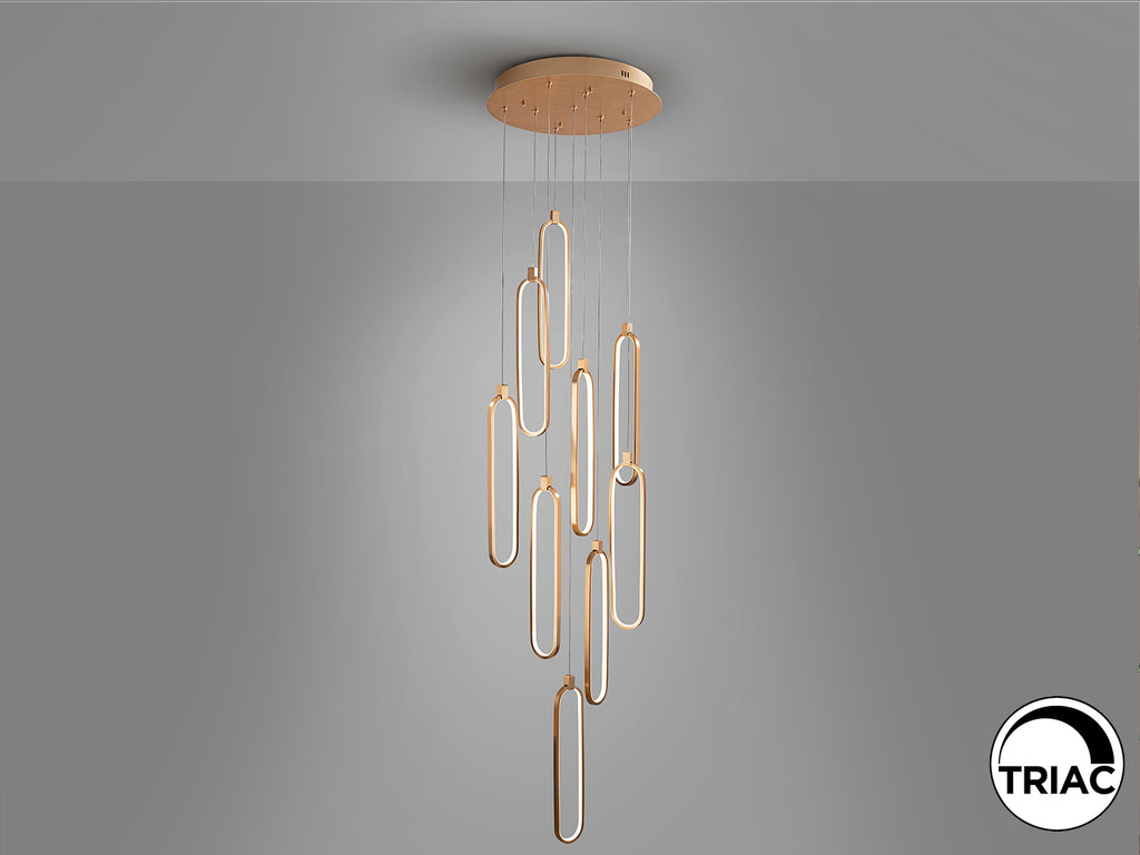 Висяща LED лампа Colette 9L в розово злато – изглед 4