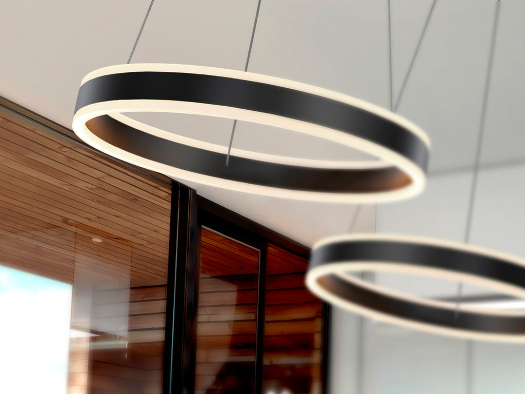 Висяща LED лампа Helia Night в матово черно – изглед 2