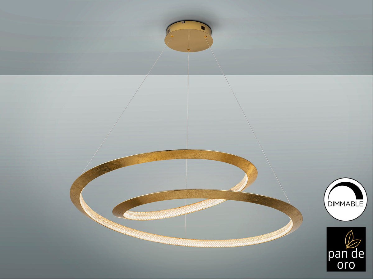 Висяща LED лампа Eternity с извит златист ръб – изглед 3