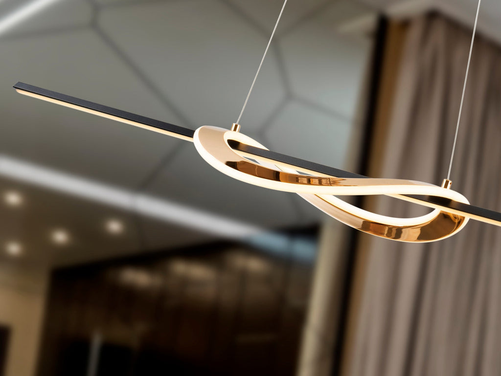 Висяща LED лампа Enora в лъскаво злато и матово черно – изглед 2