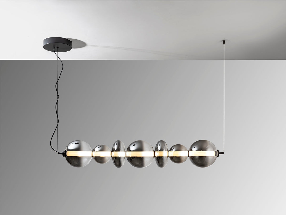 Висяща LED лампа Gladis с абажури от опушено стъкло – изглед 4