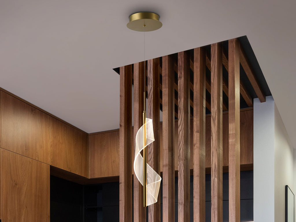 Висяща LED лампа Velas в матово злато