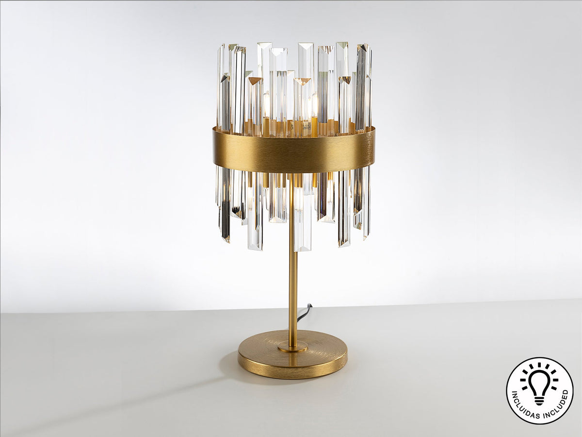 Настолна лампа Grace 6L в златно със стъклени пръчки – изглед 3