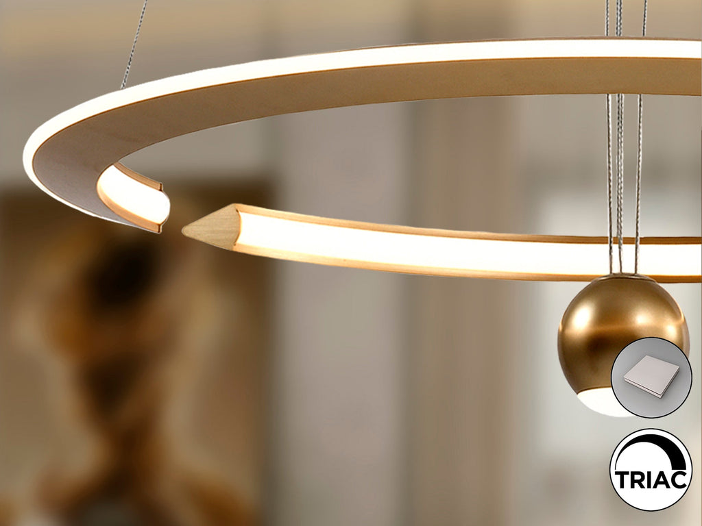Висяща LED лампа Orane в анодирано златисто – изглед 2