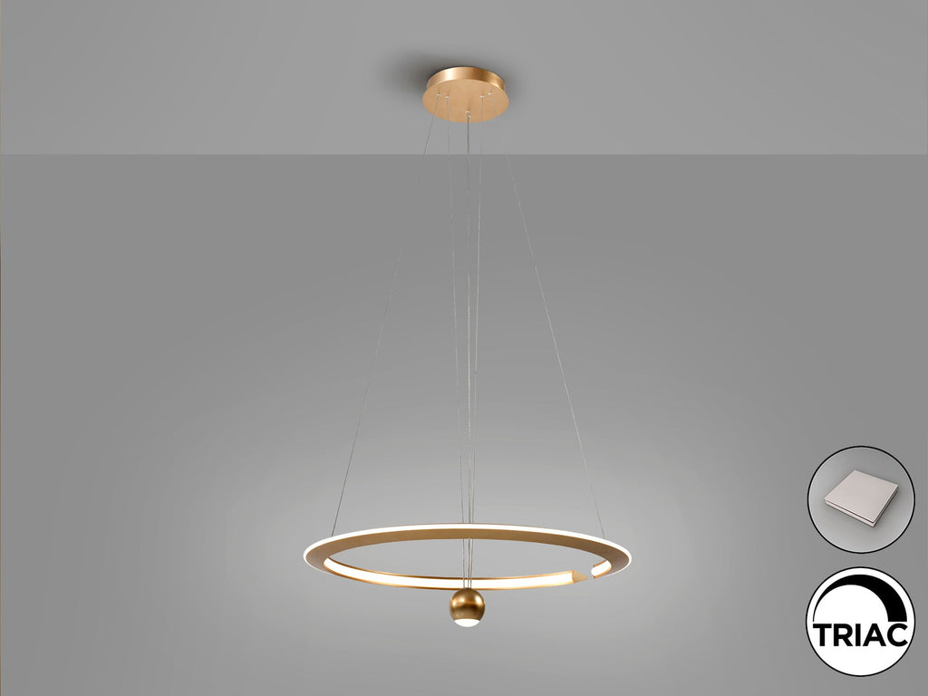 Висяща LED лампа Orane в анодирано златисто – изглед 3