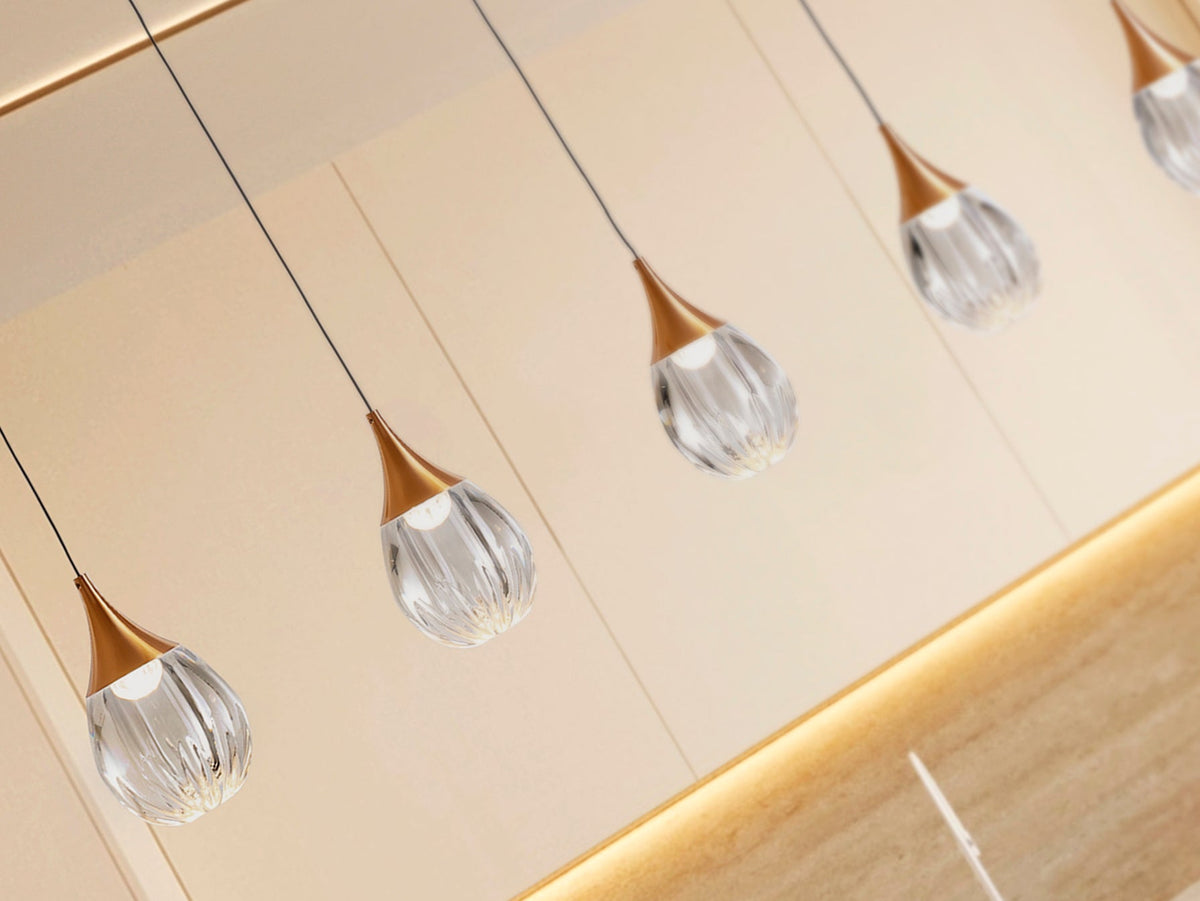 Висяща LED лампа Corina 5L с 5 прозрачни акрилни абажура – изглед 2