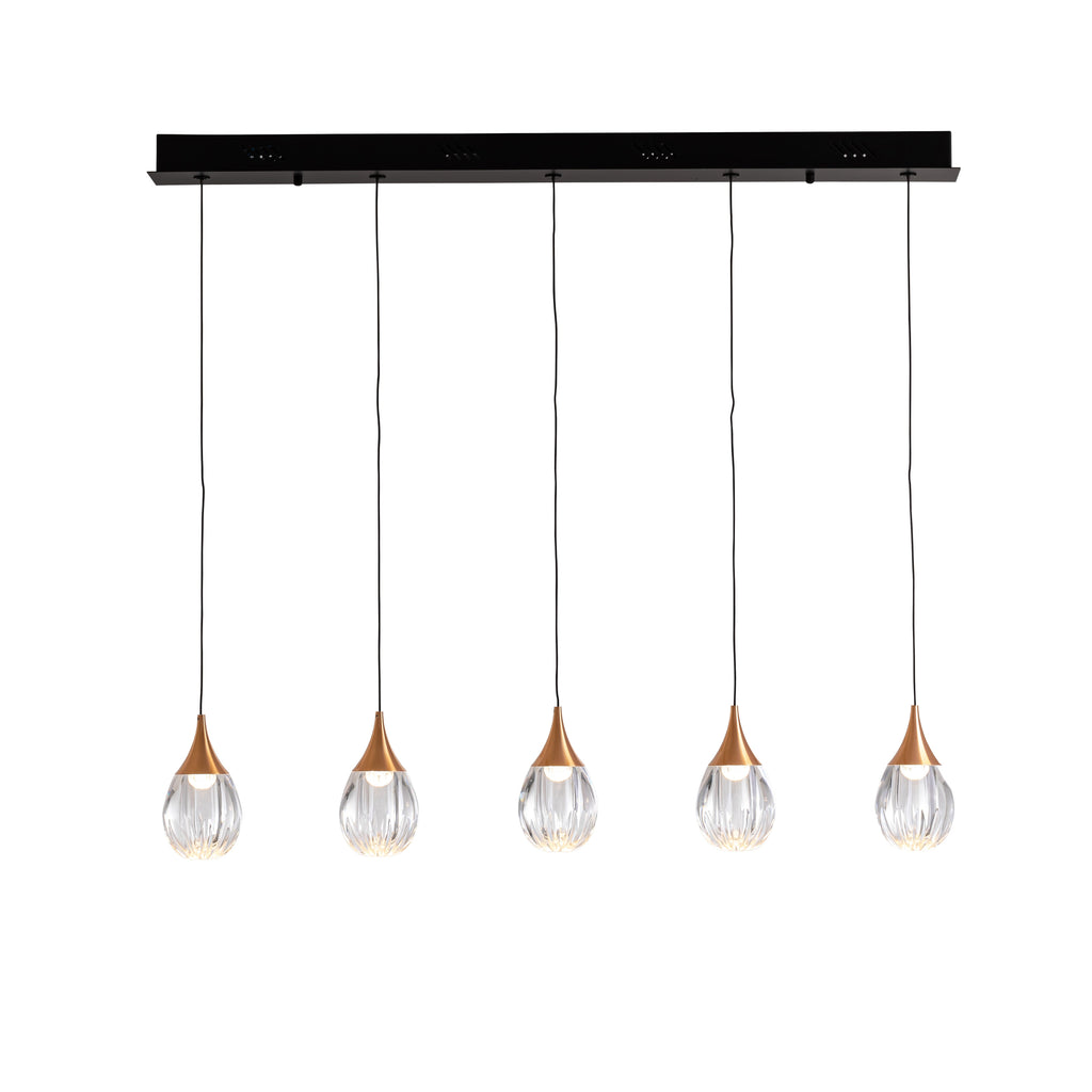 Висяща LED лампа Corina 5L с 5 прозрачни акрилни абажура – изглед 4