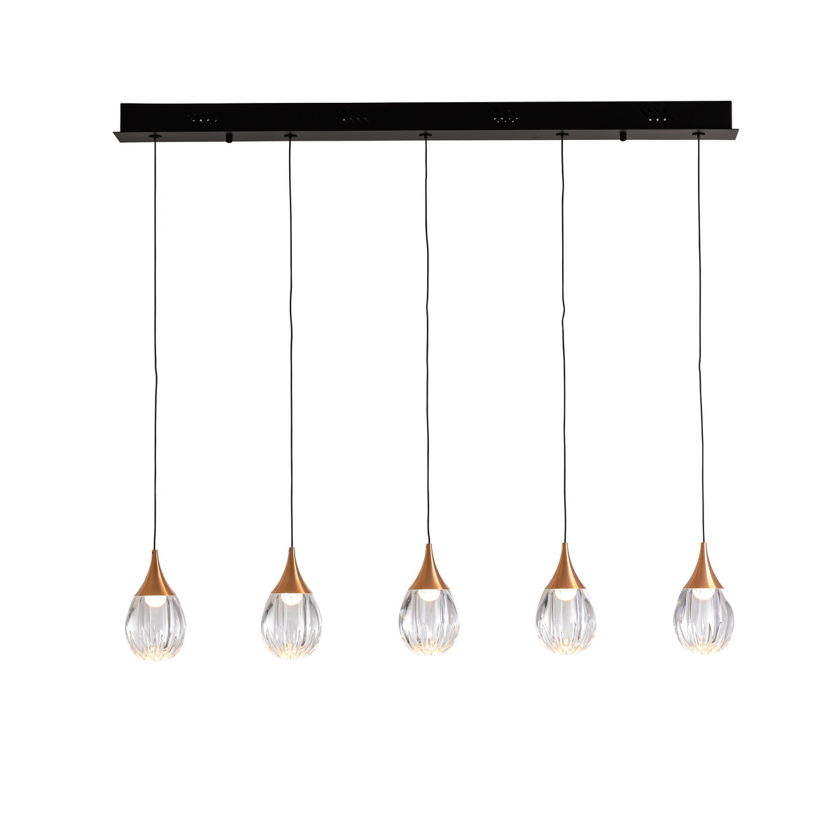 Висяща LED лампа Corina 5L с 5 прозрачни акрилни абажура – изглед 4