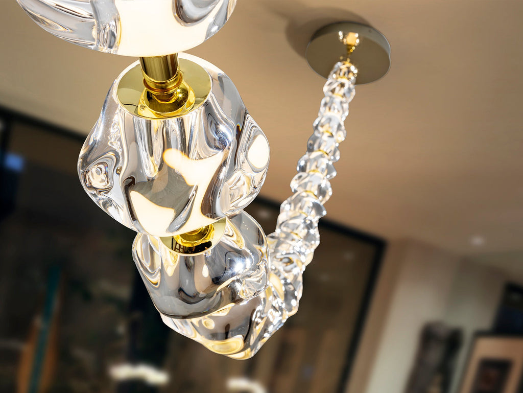 Висяща LED лампа Zaria II 21L в златисто – изглед 2
