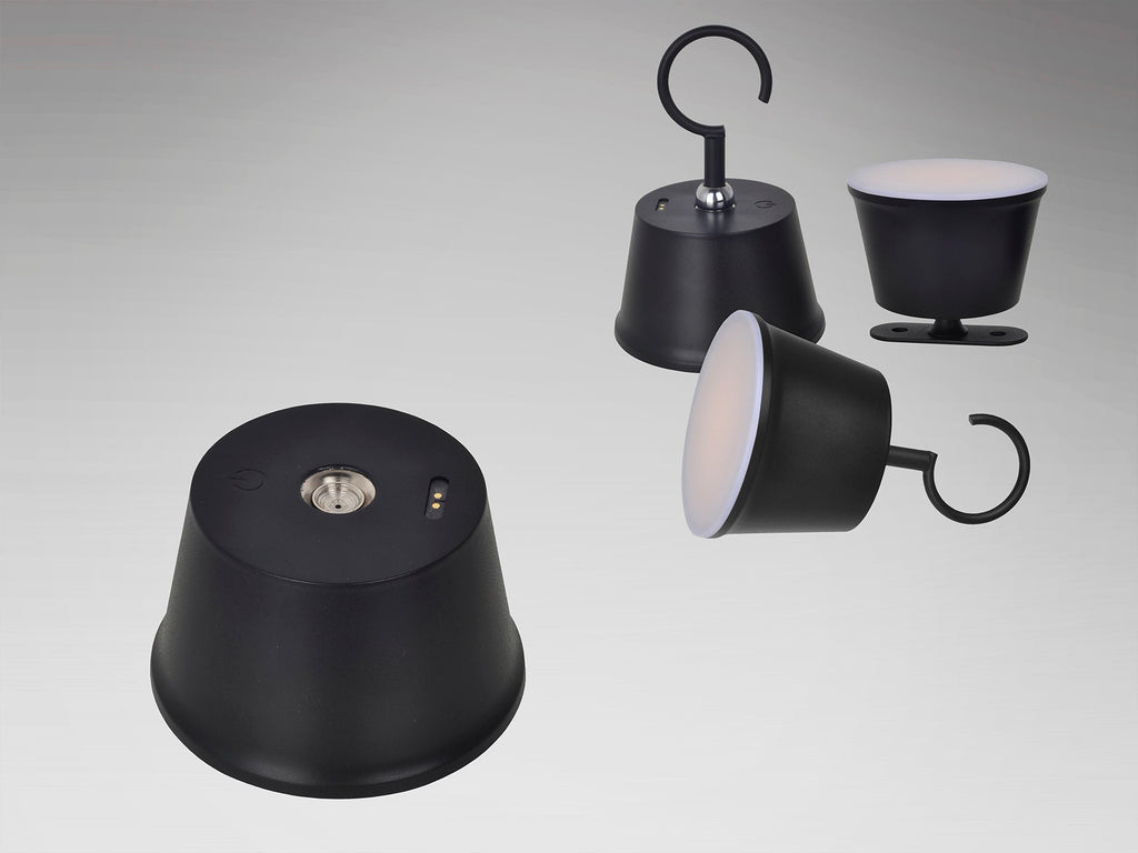 Преносима LED лампа Cuco в черно, IP54 – изглед 5