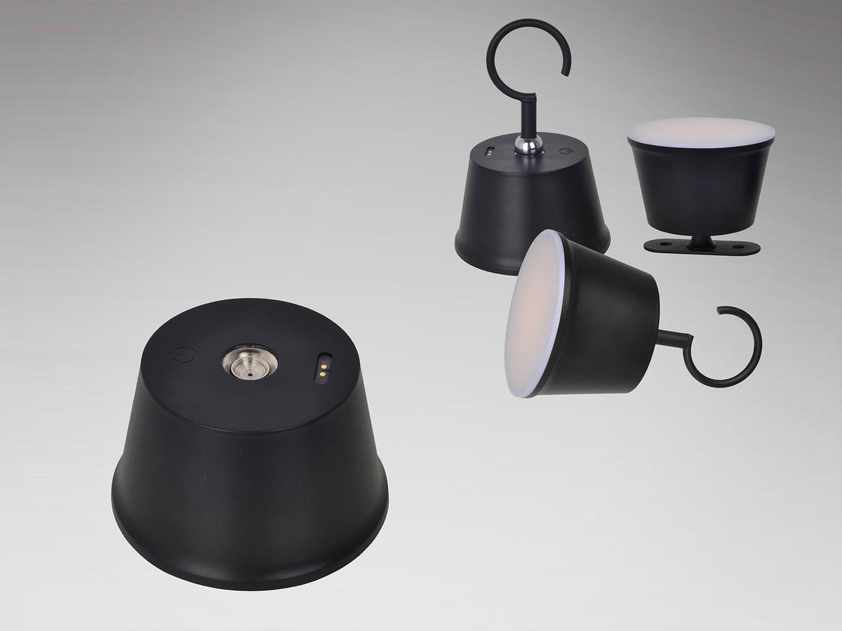 Преносима LED лампа Cuco в черно, IP54 – изглед 5