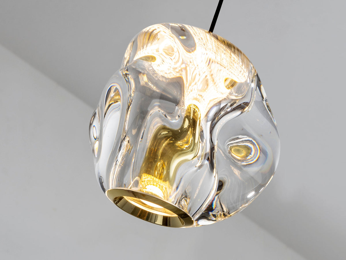 Висяща LED лампа Zaria 5L със златисти детайли – изглед 3