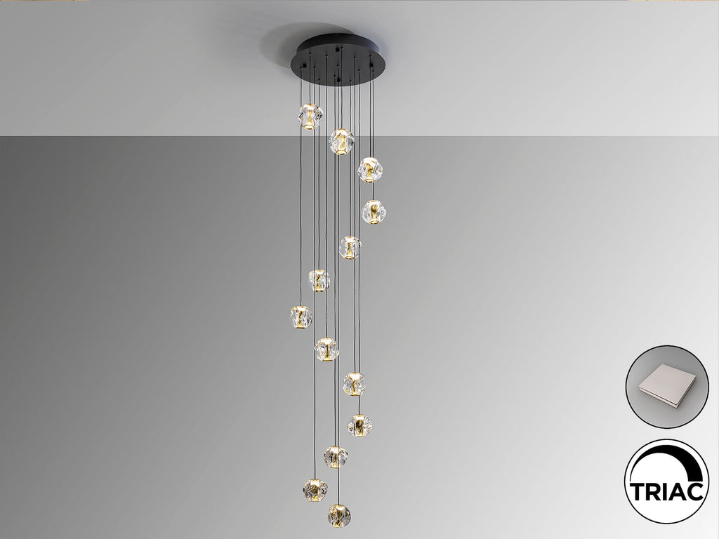 Висяща LED лампа Zaria 13L с 13 акрилни абажура