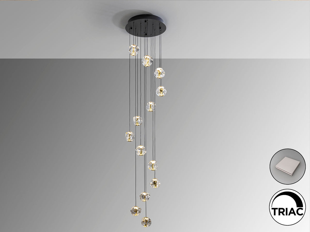 Висяща LED лампа Zaria 13L с 13 акрилни абажура