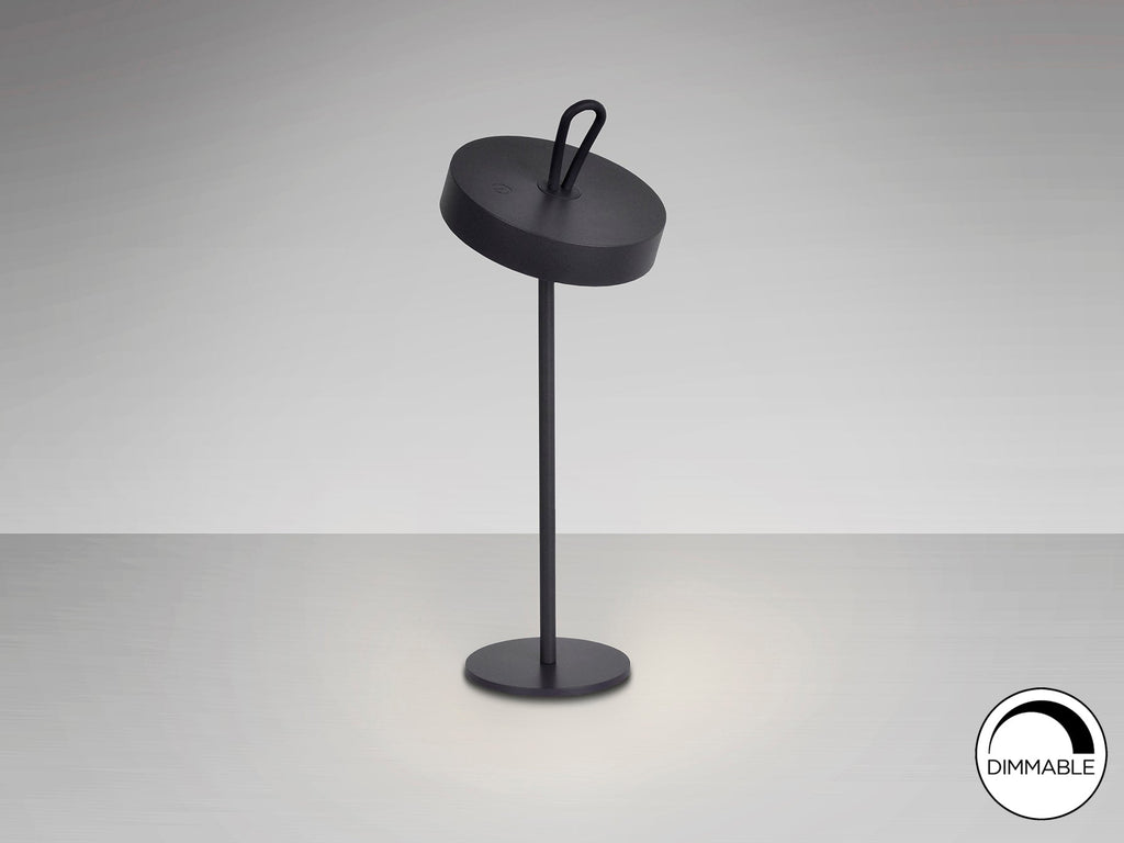 Преносима LED лампа Gong в черно с магнитна стойка – изглед 2
