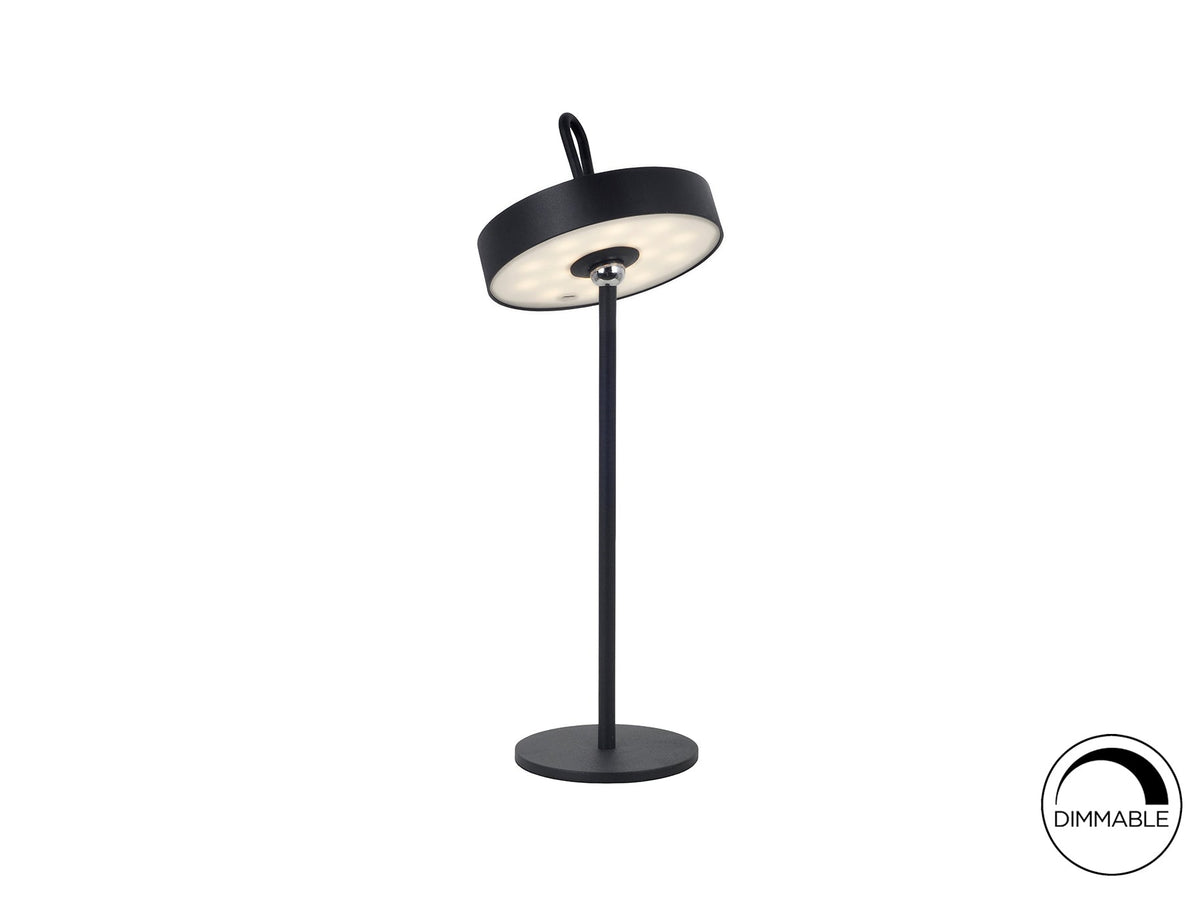 Преносима LED лампа Gong в черно с магнитна стойка – изглед 7