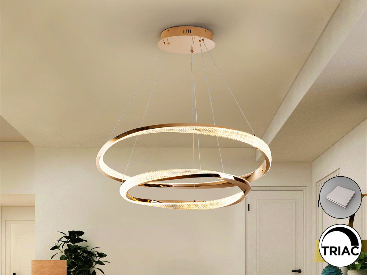 Висяща LED лампа Orbitas 2 пръстена – детайлен изглед