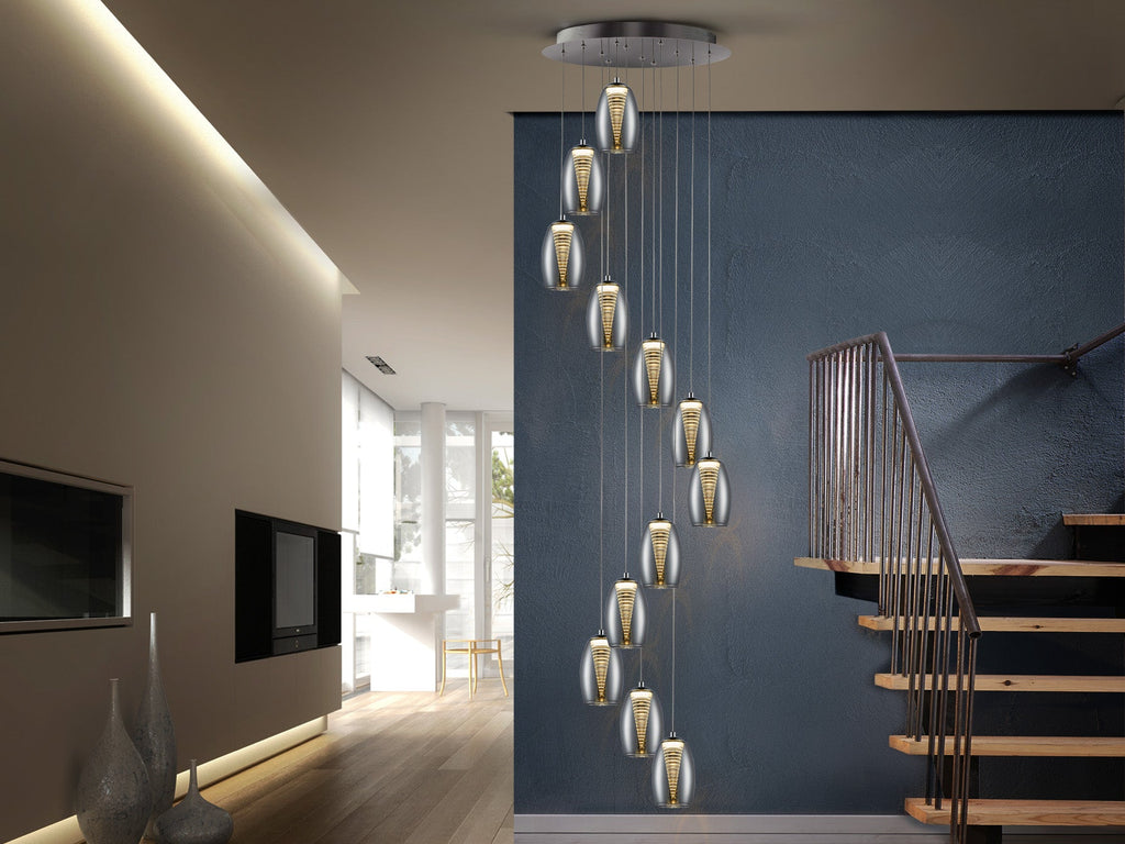 Висяща LED лампа Nebula 12L с 12 двойни абажура