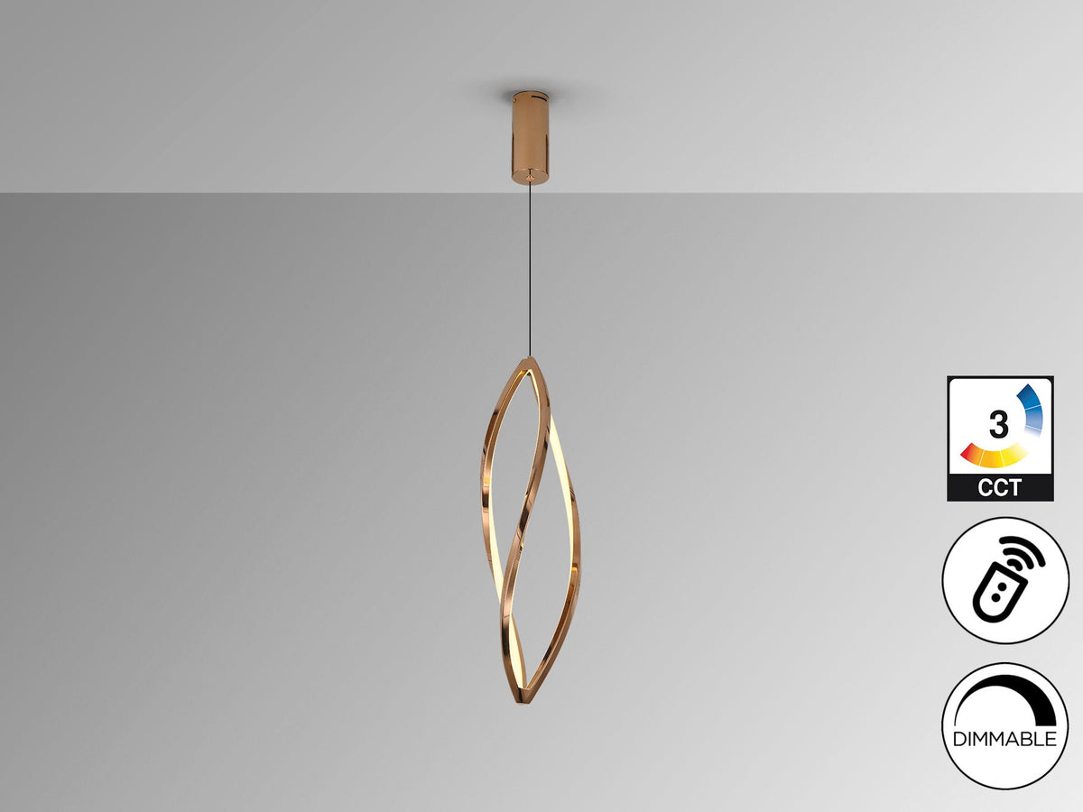 Висяща LED лампа Adele 35W в лъскаво розово злато – изглед 3