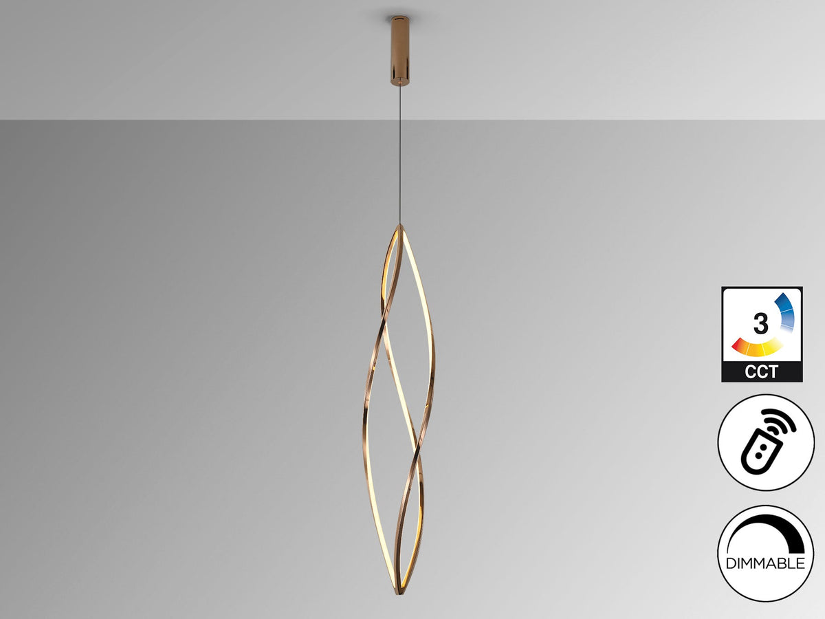 Висяща LED лампа Adele 60W в лъскаво розово злато – изглед 3